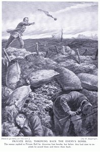 Private Bull Bombing the Enemy Under Heavy Fire by H. Ripperger